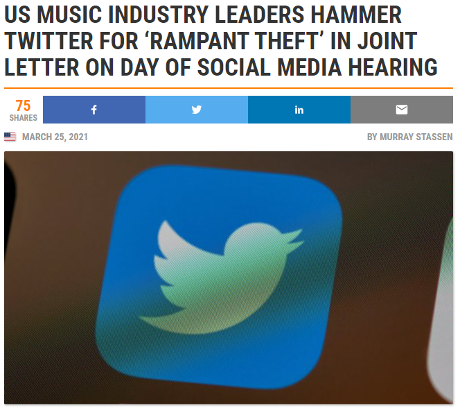 US MUSIC INDUSTRY LEADERS HAMMER TWITTER FOR ‘RAMPANT THEFT’ IN JOINT LETTER ON DAY OF SOCIAL MEDIA HEARING | MBW