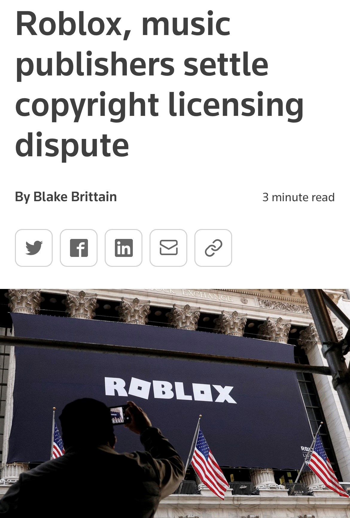 US Music Publishers Sue Roblox for $200 Mn Over Copyright